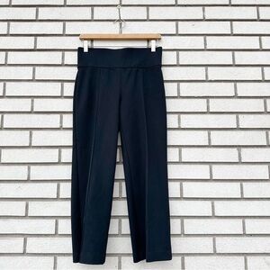 Brass Black Ponte Knit Pants Pull On Stretch Elastic Waist Classic M Minimalist